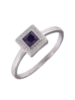 Anillo Plata PANI2166/10 Circonitas Violeta Bicolor Blancas