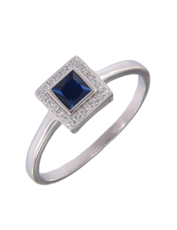 Anillo Plata PANI2169/10 Circonitas Azul Bicolor Blancas