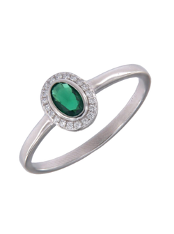 Anillo Plata PANI2173/10 Circonitas Verde Bicolor Blancas