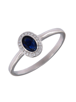 Anillo Plata PANI2174/10 Circonitas Azul Bicolor Blancas