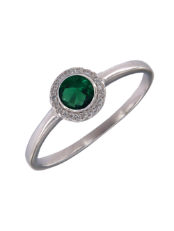 Anillo Plata PANI2178/10 Circonitas Verde Bicolor Blancas