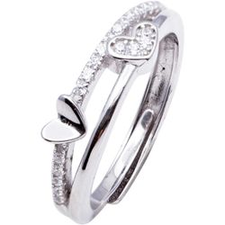 Anillo Plata R22266-11 Corazones Circonitas
