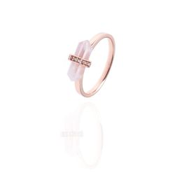 Anillo Plata Rose Mujer ANM0015RO14 Piedra Mineral Cuarzo Blanco