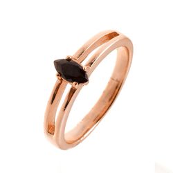 Anillo Plata Rose Mujer ANZ0028RO12 Doble Aro Circonitas Negras