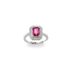 Sovrani J8136M16 Silberring mit fuchsiafarbenem Zirkonia