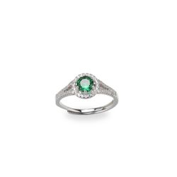 Sovrani Silver Ring J8139M12 Zirconia With Emerald