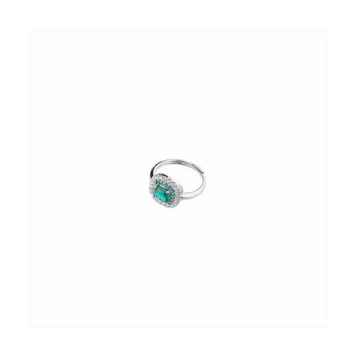 Sovrani J8617M14 Silver Ring with Square Emerald Zirconia