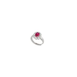 Sovrani Silver Ring J9414M12 Central Rubi Zirconia