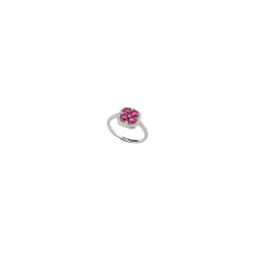 Anell Plata Sovrani J9423M15 Circonites Amb 4 Rubies