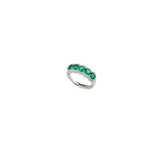Anell Plata Sovrani J9460M12 Circonites Esmeralda