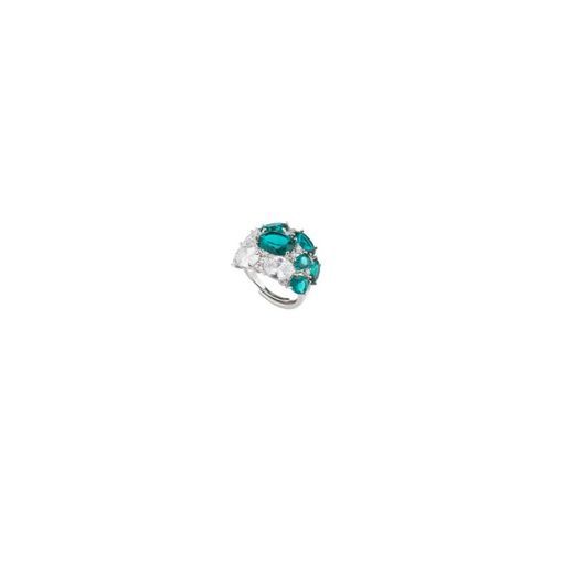 Anillo Plata Sovrani J9467M12 Circonitas Blancas Con Esmeraldas