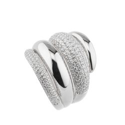 Anillo Plata Sovrani J9480M17 Enrollado Con Circonitas