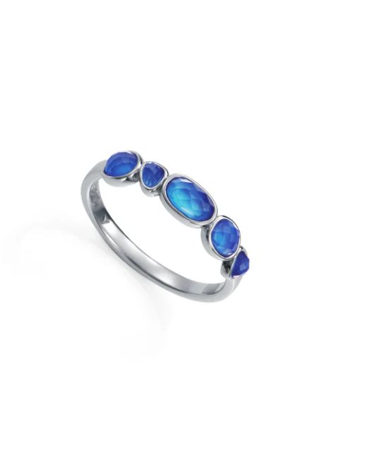 Anillo Plata Viceroy Mujer 2372A012-43 Piedras Naturales Ágata Azul