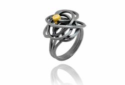 Anillo Plata Y Oro Arior Caos Con 1 Diamante 3680725XU