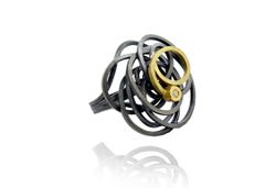 Anillo Plata Y Oro Arior Caos Con Diamante 3680976XU