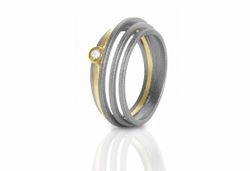 Anillo Plata Y Oro Arior Filum 5 Con Diamante 3681037XU