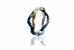 Anillo Plata Y Oro Arior Forza Pequeńo Con Diamante 3680771XU