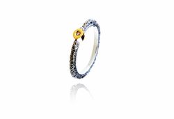 Anillo Plata Y Oro Arior Kora Texturizado Con Diamante 3680824XU