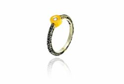 Anillo Plata Y Oro Arior Kora Texturizado Con Diamante 3680826XU