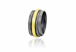 Anillo Plata Y Oro Arior Lux Con Hilo Dorado 3680877XU