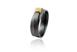 Anillo Plata Y Oro Arior Lux Negro Con Diamante 3680969XU