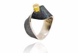 Anillo Plata Y Oro Arior Moebius Con Diamante 3680892XU