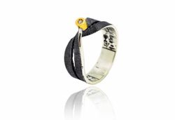 Anillo Plata Y Oro Arior Moebius Doble Con Diamante 3680897XU