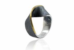 Anillo Plata Y Oro Arior Moebius Pequeńo Con Hilo Dorado 3680884XPU