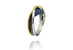 Anillo Plata Y Oro Arior Moebius Texturizado 3680911XPU