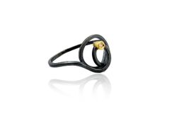 Anillo Plata Y Oro Arior Redondo Zoom Con Diamante 3680985XU