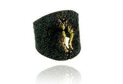 Anillo Plata Y Oro Arior Volcanic GoldenBlack 4181886NU