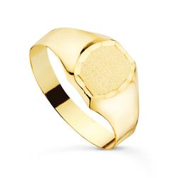 Anillo Sello Cadete Oro 18kts Hueco Ancho 8,5x7,5mm 14963