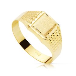Anillo Sello Cadete Oro 18kts Hueco Tallado 7x6mm 19181