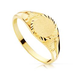 Anillo Sello Cadete Oro 18kts Tallado 08000097