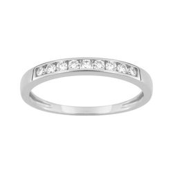 Anillo Semialianza Oro Blanco 9Kts (9)9KLGD183W Diamantes Laboratorio 0,20ct