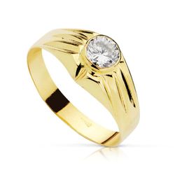 Anillo Solitario Cadete Oro 18kts 5mm Circonita 19407-OA