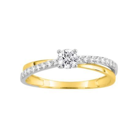 Anillo Solitario Oro Bicolor Blanco 18kts Argyor MRM  (18)1.7069.Z3 Circonitas