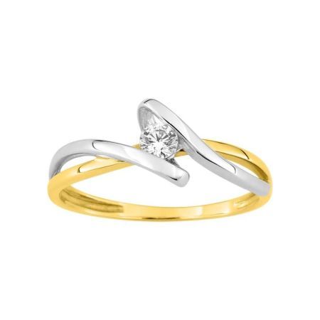 Anillo Solitario Oro Bicolor Blanco 18kts Argyor MRM  (18)1.665.Z3 Circonitas