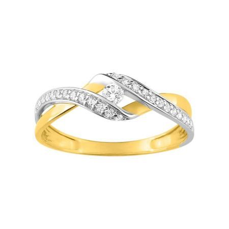 Anillo Solitario Oro Bicolor Blanco 18kts Argyor MRM  (18)1.7019.Z3 Circonitas