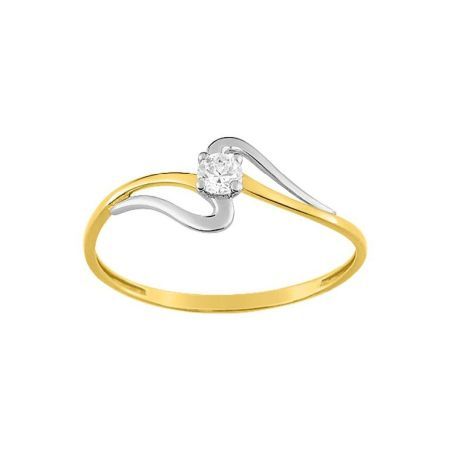 Anillo Solitario Oro Bicolor Blanco 18kts Argyor MRM  (18)1.7063.Z3 Circonitas