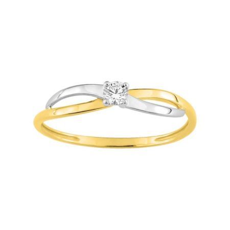 Anillo Solitario Oro Bicolor Blanco 18kts Argyor MRM  (18)1.7064.Z3 Circonitas