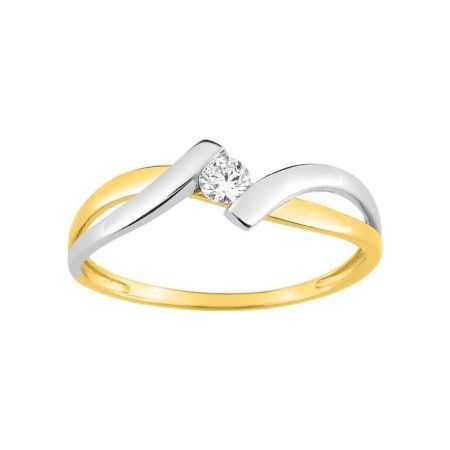 Anillo Solitario Oro Bicolor Blanco 18kts Argyor MRM  (18)1.7065.Z3 Circonitas