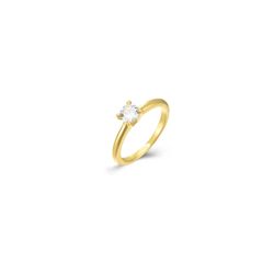 Anillo Solitario Plata Dorada Mujer ANZ0256DOXX16 Circonita