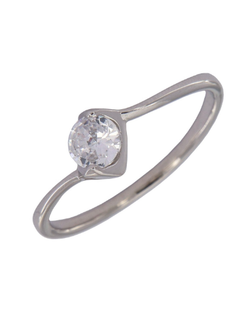 Anillo Solitario Plata Mujer PANI1731/10 Liso Circonita Redonda