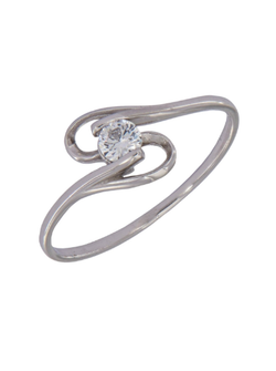 Anillo Solitario Plata Mujer PANI1744/10 Liso Circonita Redonda