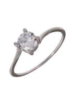 Anillo Solitario Plata Mujer PANI1916/10 Liso Circonita Redonda