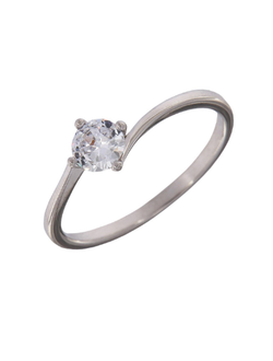 Anillo Solitario Plata Mujer PANI1925/10 Liso Circonita Redonda