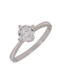 Anillo Solitario Plata Mujer PANI1957/10 Liso Circonita redonda