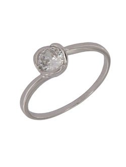 Anillo Solitario Plata Mujer PANI1995/10 Liso Circonita redonda