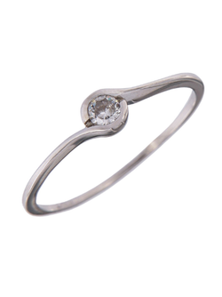 Anillo Solitario Plata Mujer PANI2043/10 Liso Circonita redonda